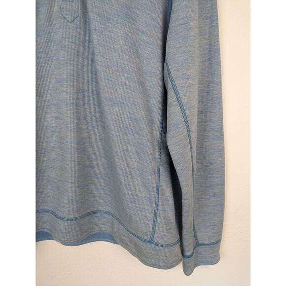 Tommy Bahama Sweater Reversible Quarter Zip Cotton Lyocell Outdoor Blue Size L - Picture 4 of 9